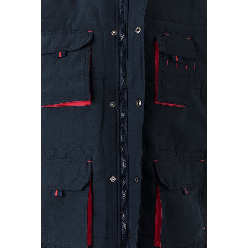 VL NERGAL. Chaleco acolchado, bicolor, multibolsillos (120g/m²), en poliéster (100%)