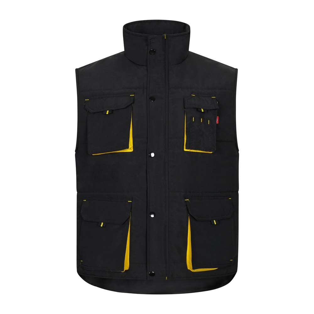 VL NERGAL. Chaleco acolchado, bicolor, multibolsillos (120g/m²), en poliéster (100%)