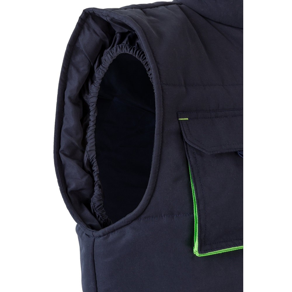 VL NERGAL. Chaleco acolchado, bicolor, multibolsillos (120g/m²), en poliéster (100%)