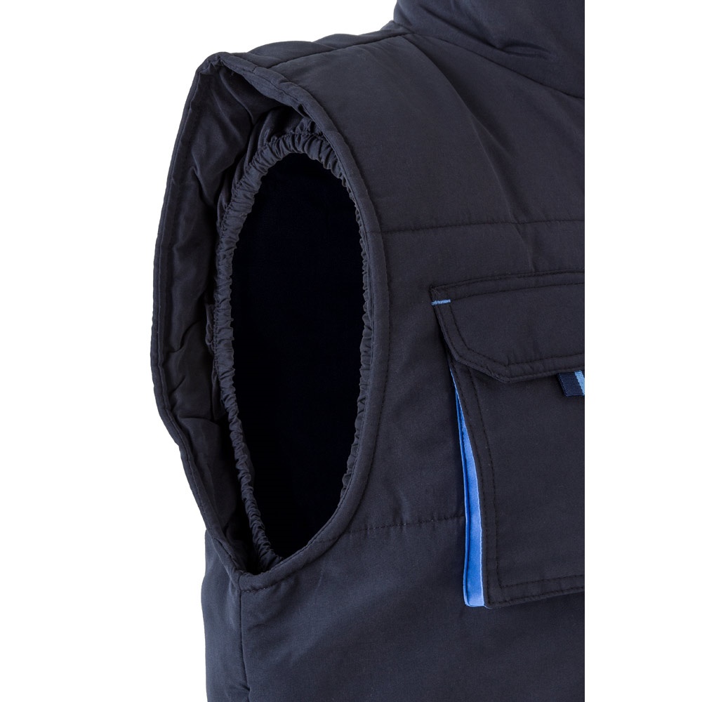VL NERGAL. Chaleco acolchado, bicolor, multibolsillos (120g/m²), en poliéster (100%)