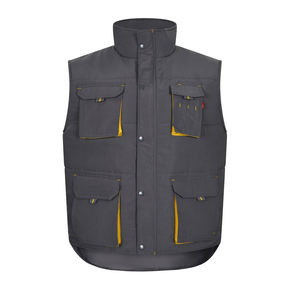 VL NERGAL. Chaleco acolchado, bicolor, multibolsillos (120g/m²), en poliéster (100%)