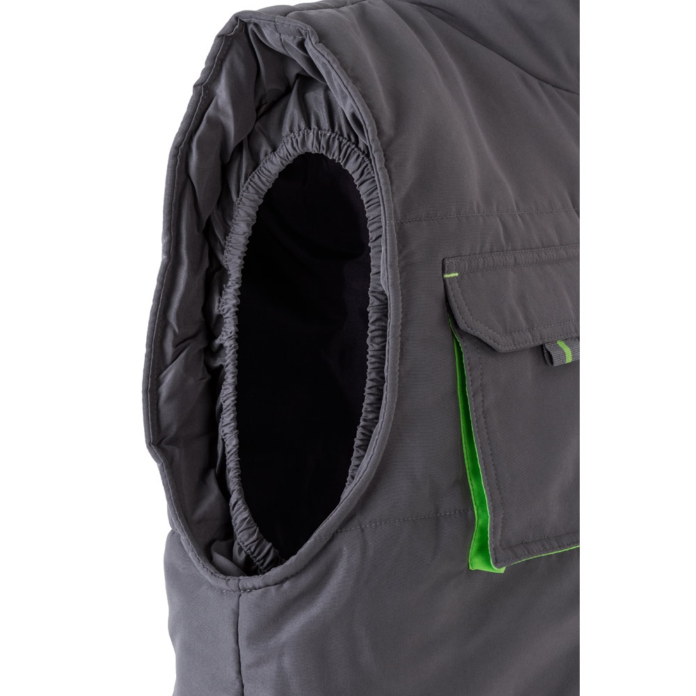 VL NERGAL. Chaleco acolchado, bicolor, multibolsillos (120g/m²), en poliéster (100%)