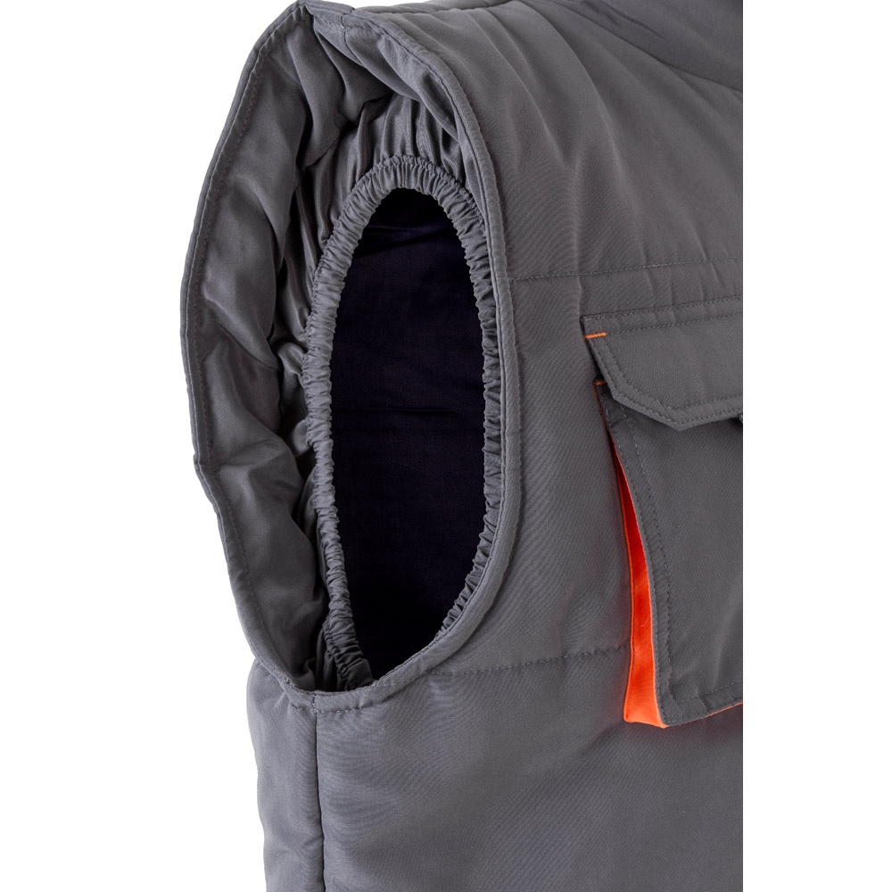 VL NERGAL. Chaleco acolchado, bicolor, multibolsillos (120g/m²), en poliéster (100%)