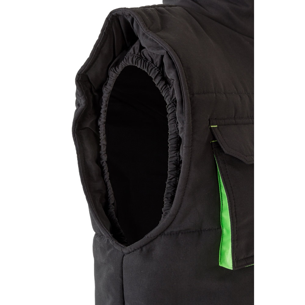 VL NERGAL. Chaleco acolchado, bicolor, multibolsillos (120g/m²), en poliéster (100%)