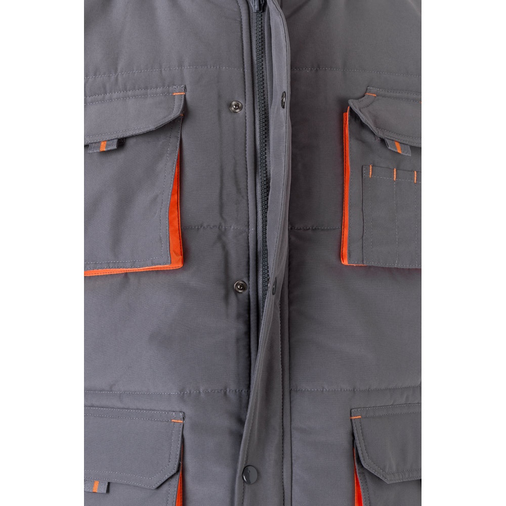 VL NERGAL. Chaleco acolchado, bicolor, multibolsillos (120g/m²), en poliéster (100%)