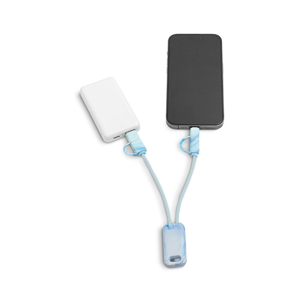 BERNERS. Cable USB 6 en 1 ultrarrápido en PET reciclado (100% rPET)