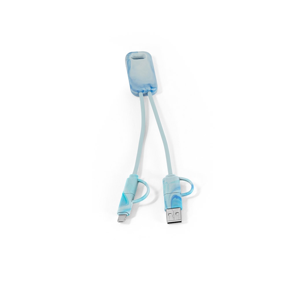 BERNERS. Cable USB 6 en 1 ultrarrápido en PET reciclado (100% rPET)