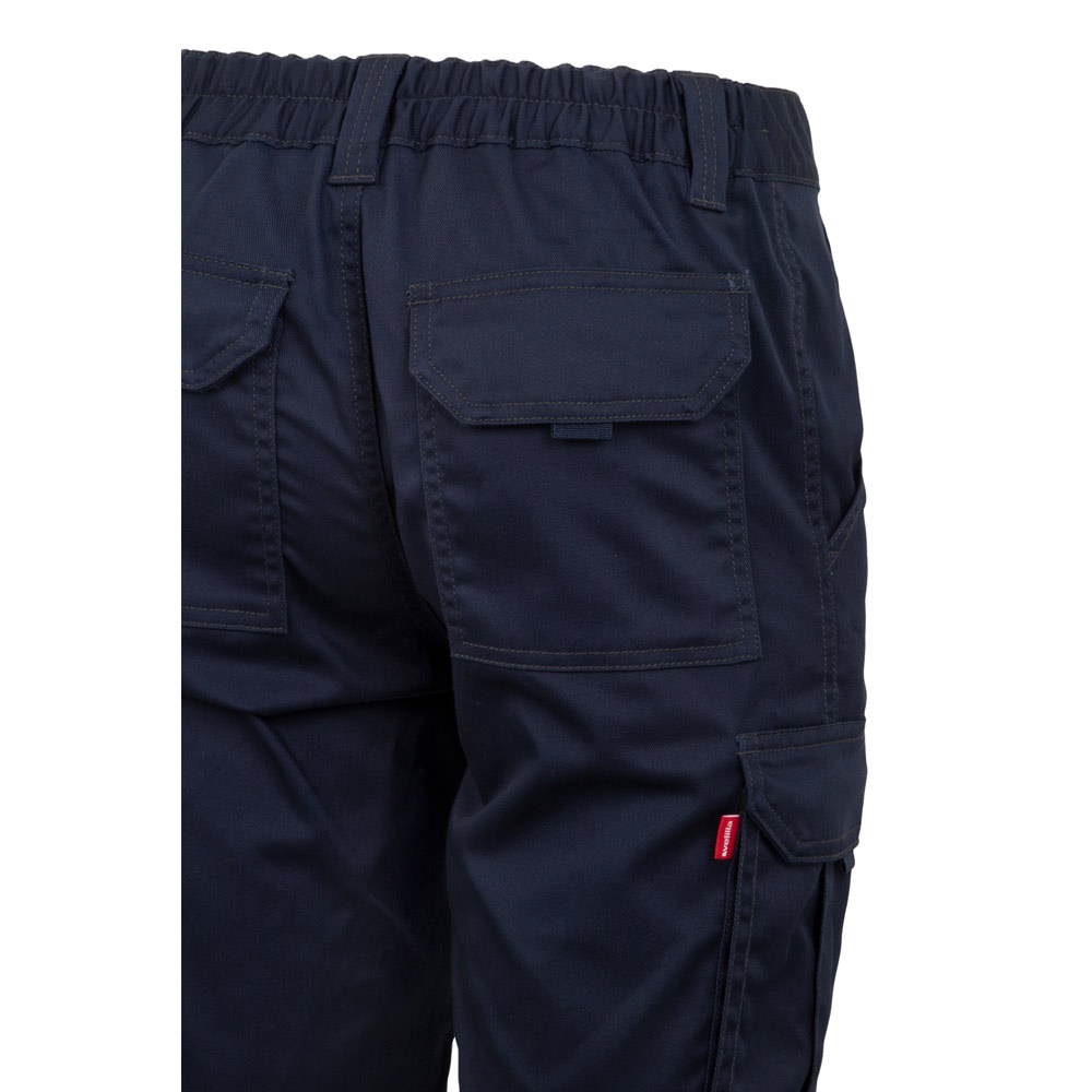 VL HEBE. Bermudas elásticas multibolsillos (240g/m²), en algodón (46%), EME (38%) y poliéster (16%)