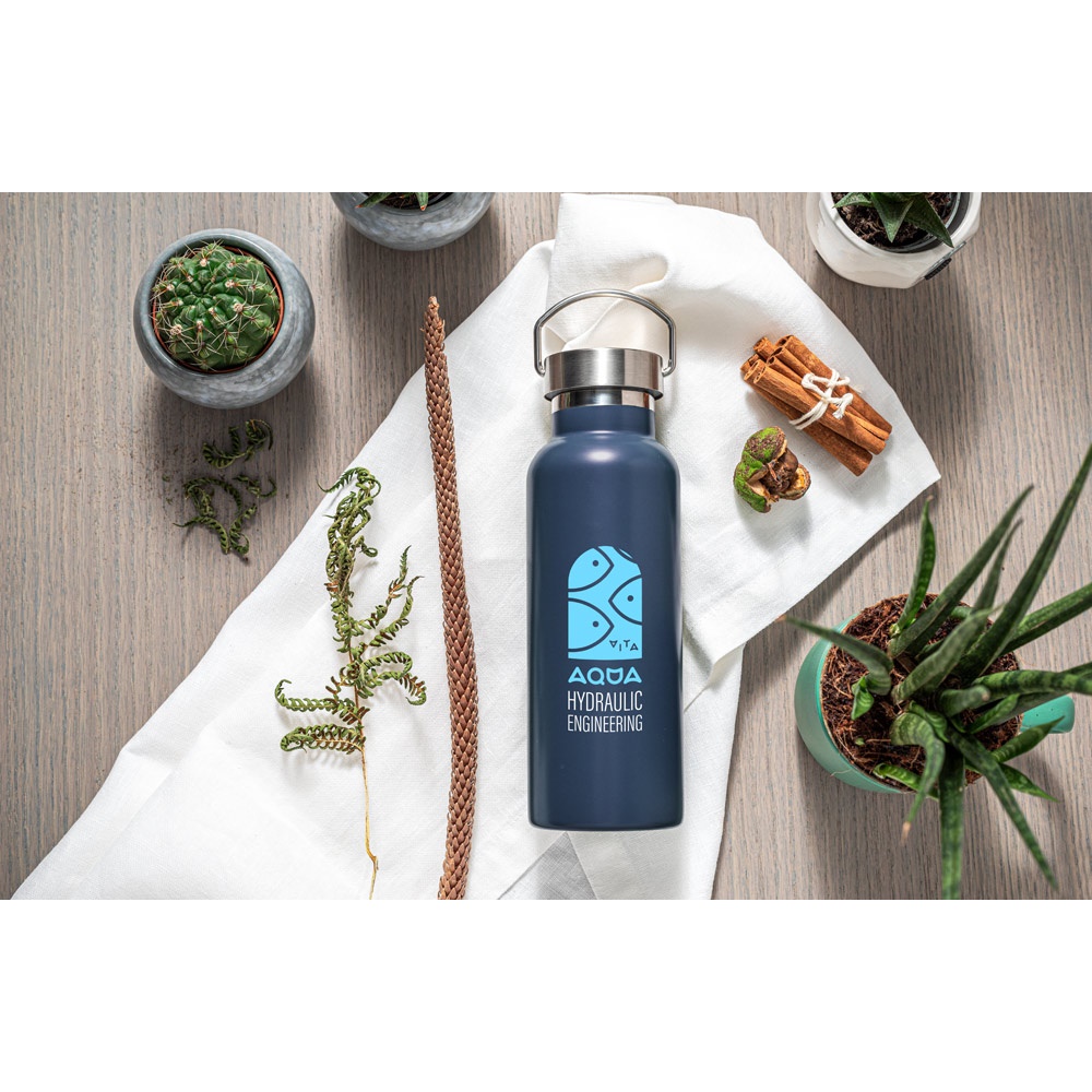 DUPLANTIS. Botella de acero inoxidable (90% reciclado) con aislamiento al vacío de 750 mL