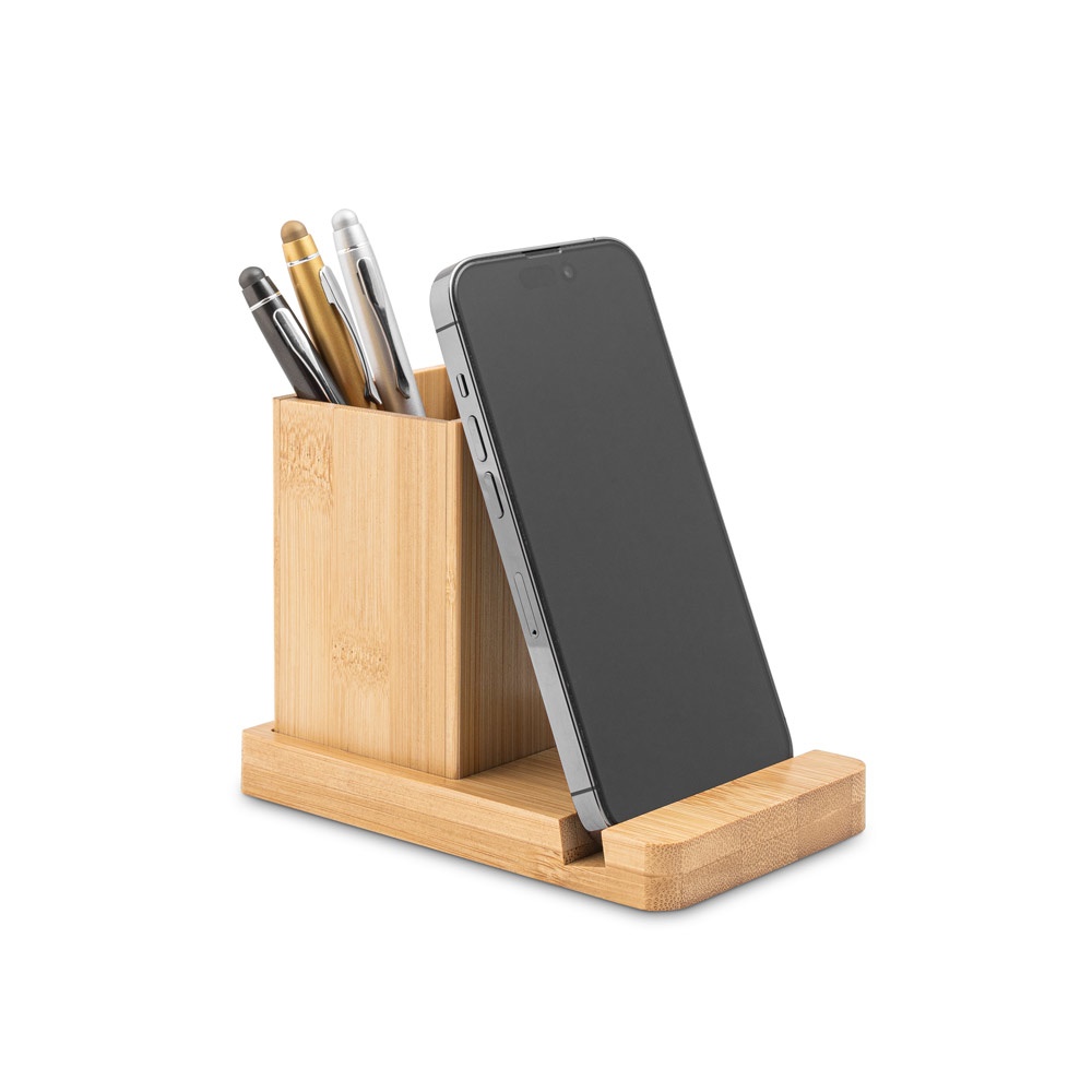 ERWIN. Juego de escritorio con soporte para móvil y vaso