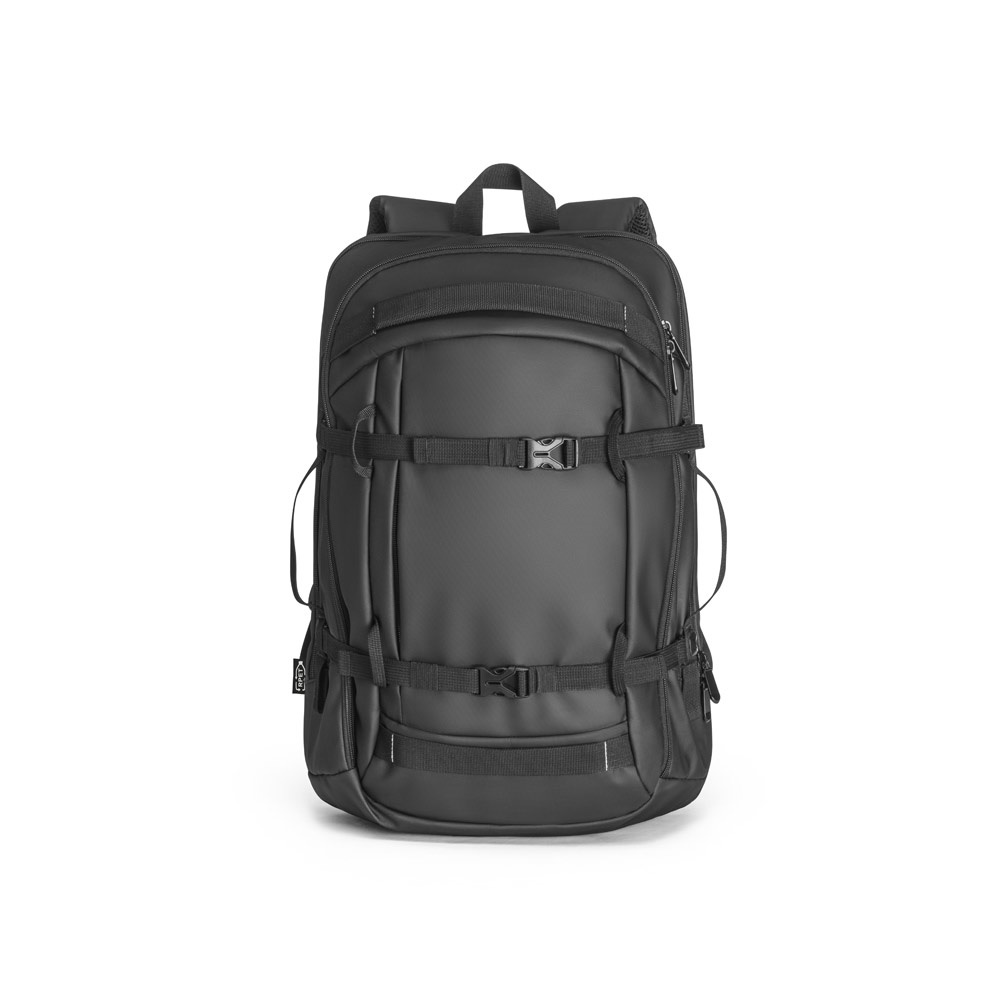 KAMPALA. Mochila para portátil en poliéster reciclado de alta densidad 900D, con revestimiento resistente al agua y forro de poliéster reciclado 210D 17'3"