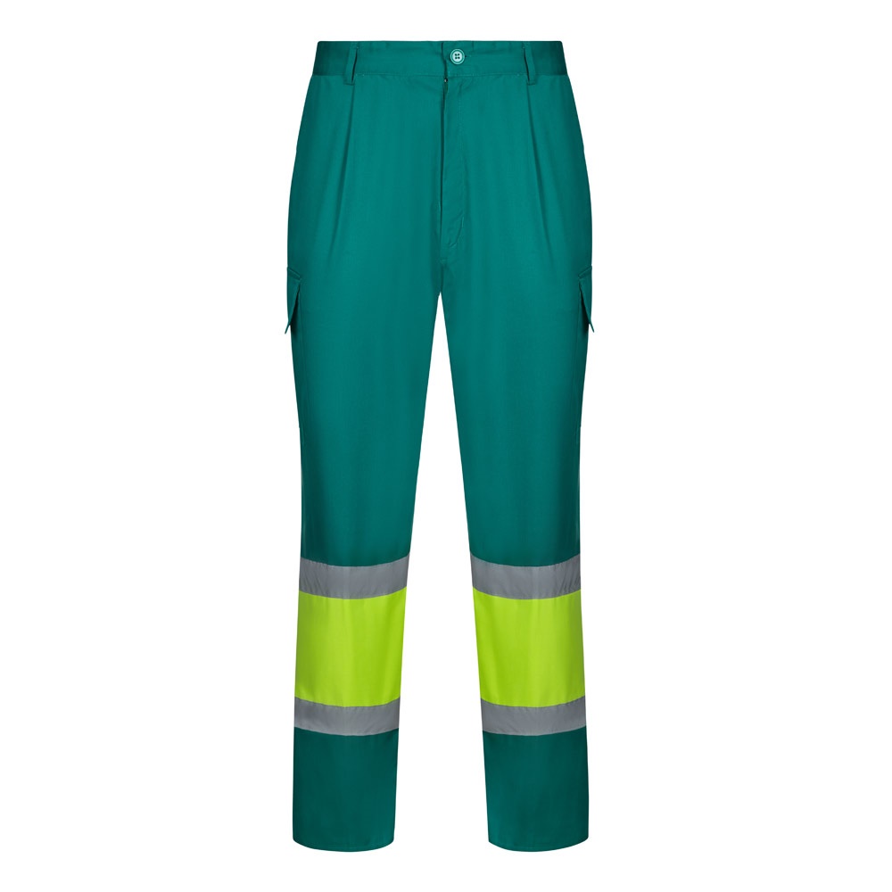 VL ARTEMIS. Pantalón bicolor, en sarga (190 g/m²), algodón (20 %) y poliéster (80 %). Pantalón multibolsillos elástico (240 g/m²), en algodón (46%), EME (38%) y poliéster (16%)
