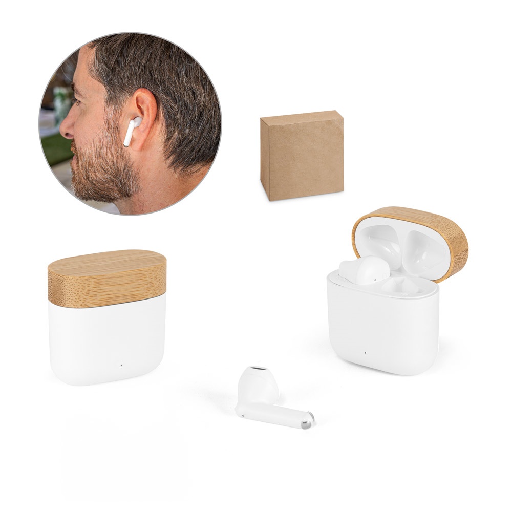 COBAIN. Auriculares inalámbricos con 5h de autonomía en ABS reciclado (100% rABS) y bambú