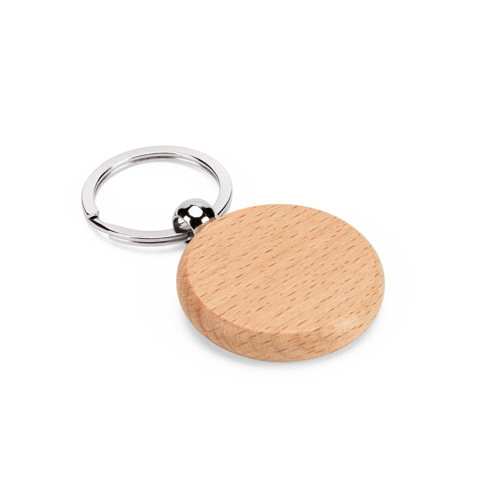 STEWIE ROUND. Llavero redondo de madera de haya