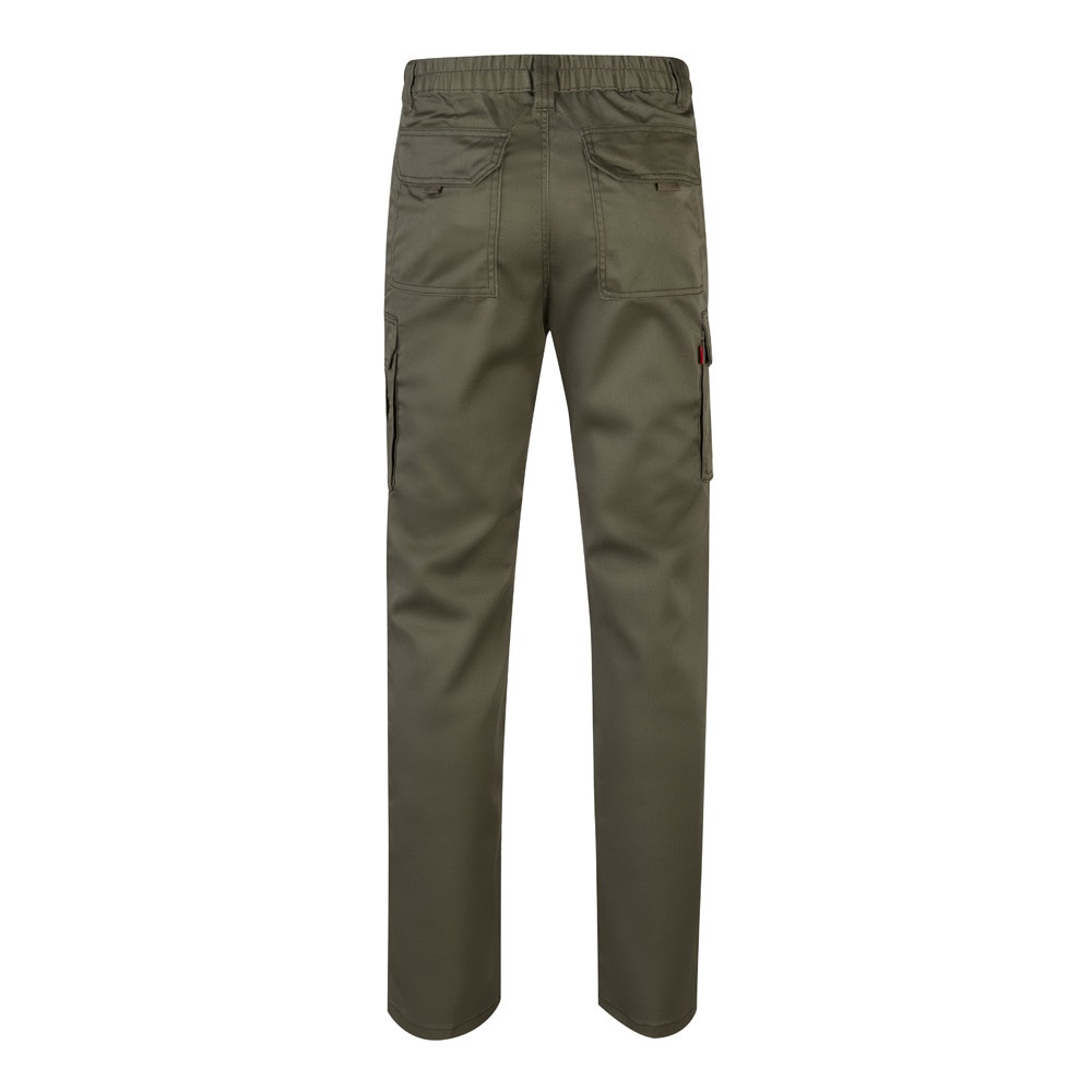 VL LUGH. Pantalón elástico multibolsillos (240g/m²) en algodón (46%), EME (38%) y poliéster (16%)