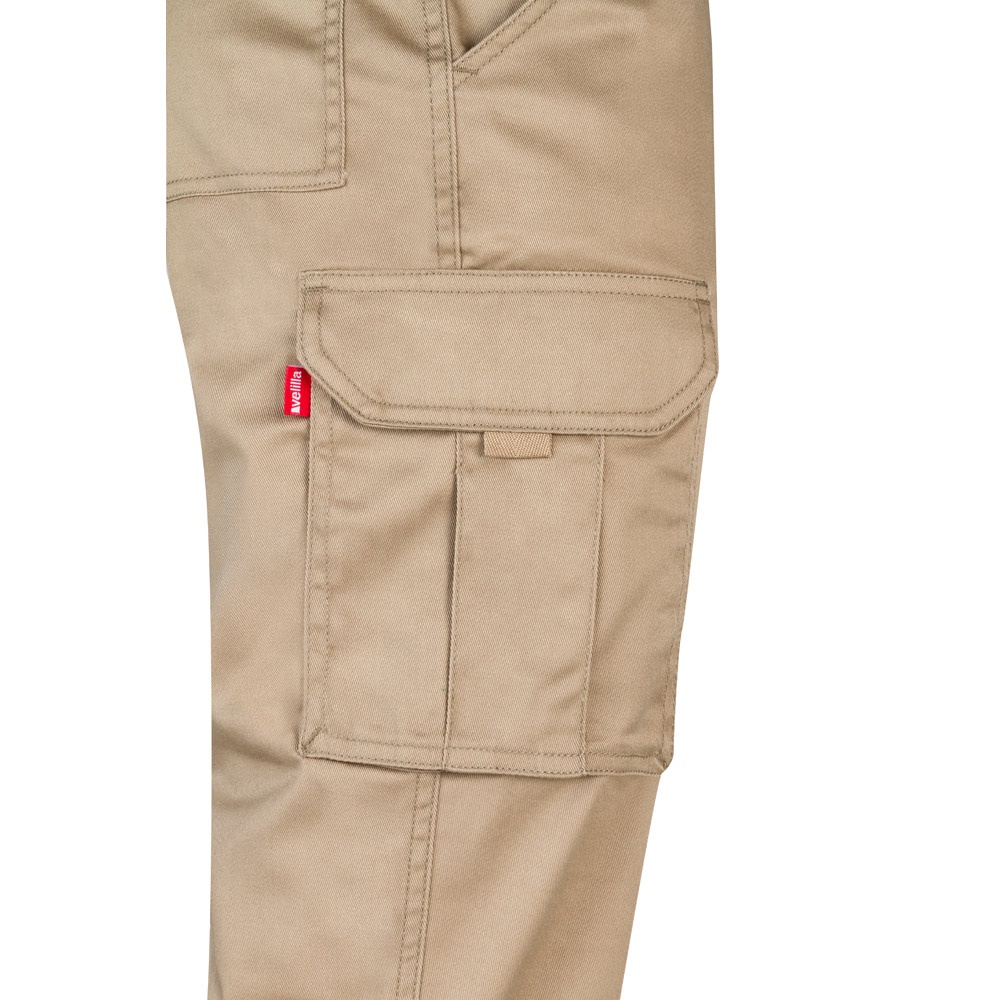 VL LUGH. Pantalón elástico multibolsillos (240g/m²) en algodón (46%), EME (38%) y poliéster (16%)