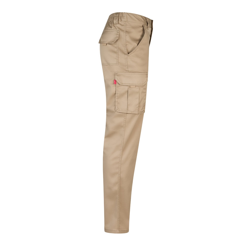 VL LUGH. Pantalón elástico multibolsillos (240g/m²) en algodón (46%), EME (38%) y poliéster (16%)