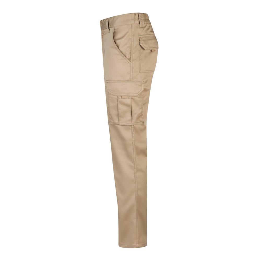 VL LUGH. Pantalón elástico multibolsillos (240g/m²) en algodón (46%), EME (38%) y poliéster (16%)
