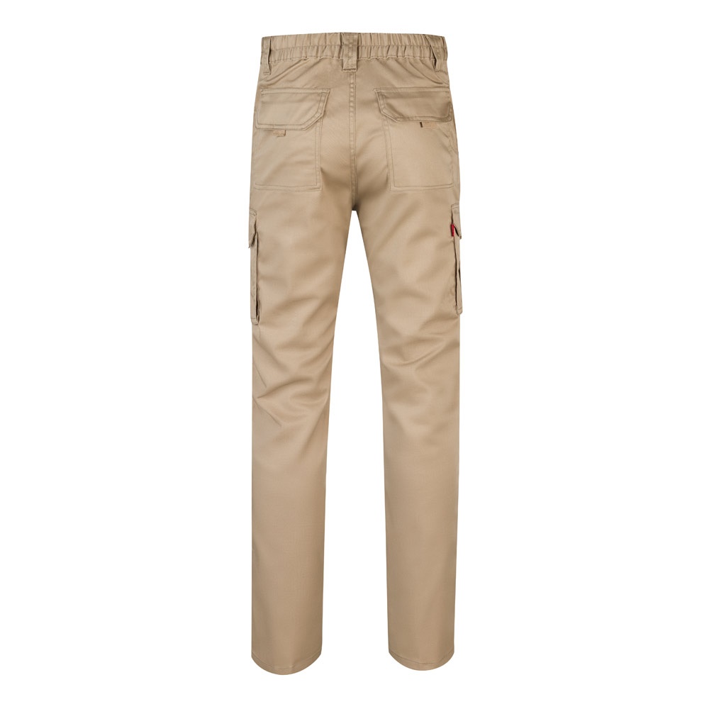 VL LUGH. Pantalón elástico multibolsillos (240g/m²) en algodón (46%), EME (38%) y poliéster (16%)