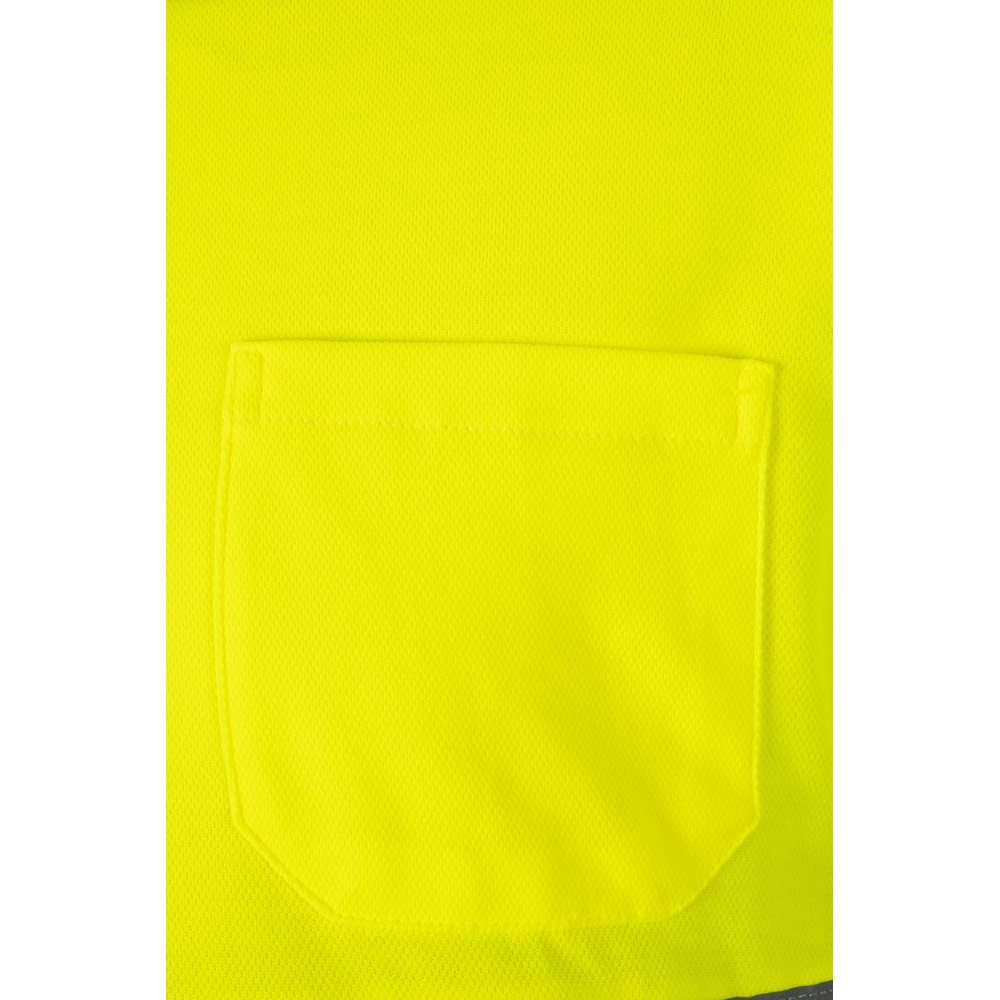 VL PLUTO LARGE. Polo de piqué bicolor (150g/m²) con manga larga, en algodón (55%) y poliéster (45%)