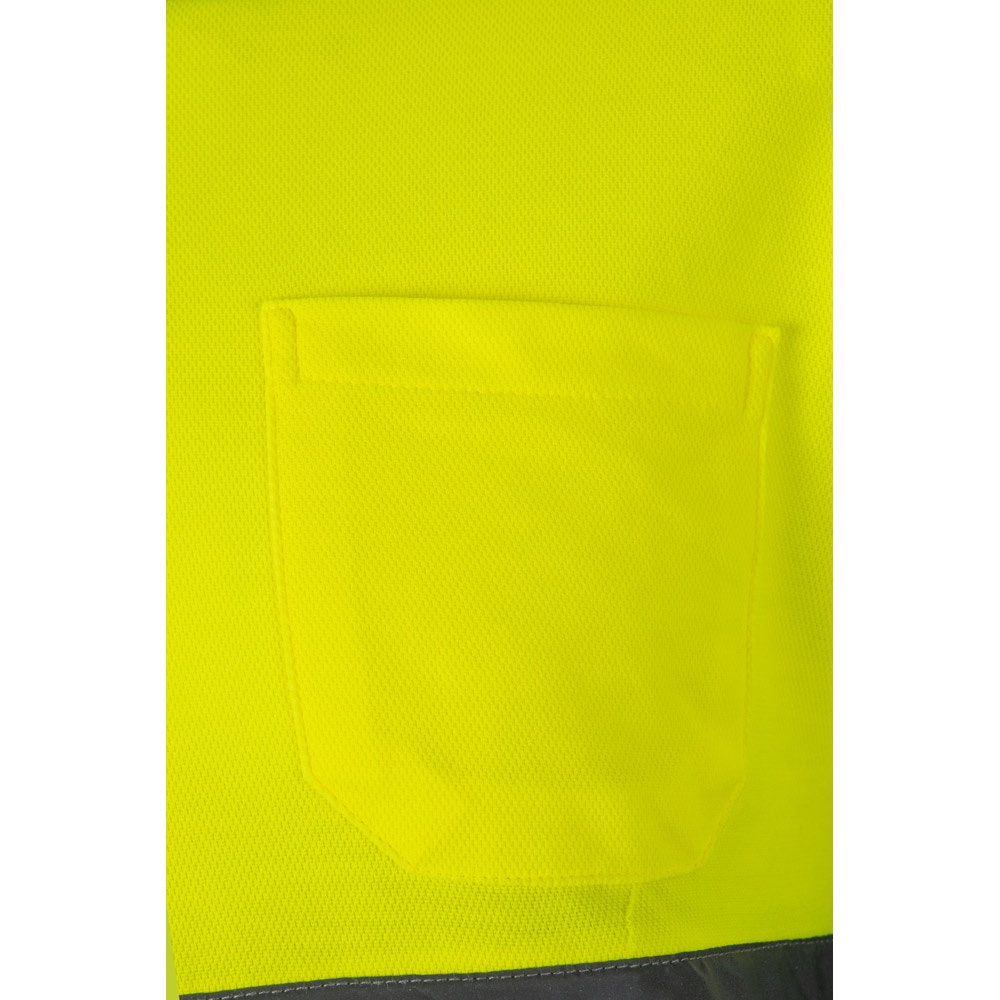 VL PLUTO LARGE. Polo de piqué bicolor (150g/m²) con manga larga, en algodón (55%) y poliéster (45%)