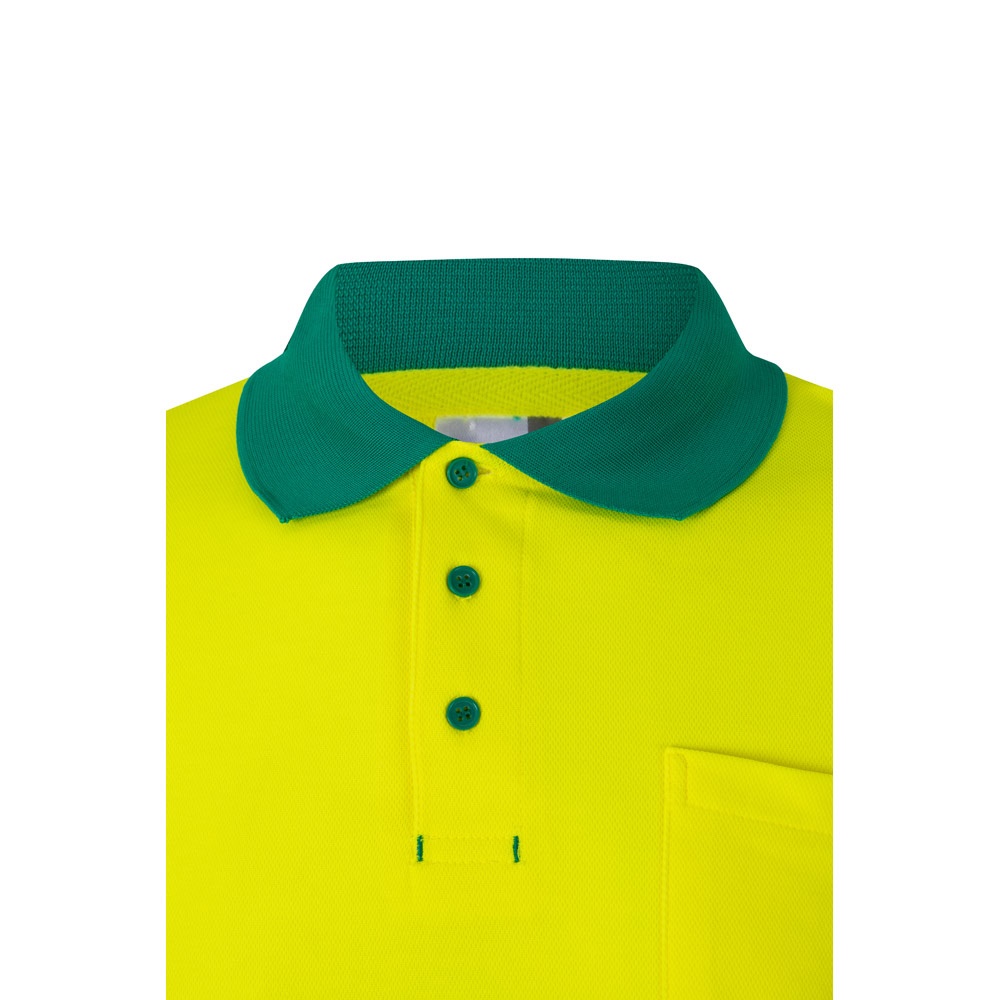 VL PLUTO LARGE. Polo de piqué bicolor (150g/m²) con manga larga, en algodón (55%) y poliéster (45%)