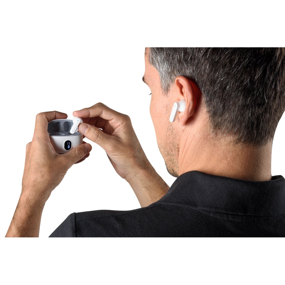 CAETANO. Auriculares inalámbricos con 4 horas de autonomía en ABS reciclado (100% rABS)