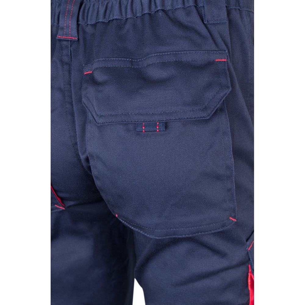 VL FIDES. Pantalón elástico bicolor multibolsillos (240g/m²), en algodón (46%), EME (38%) y poliéster (16%)