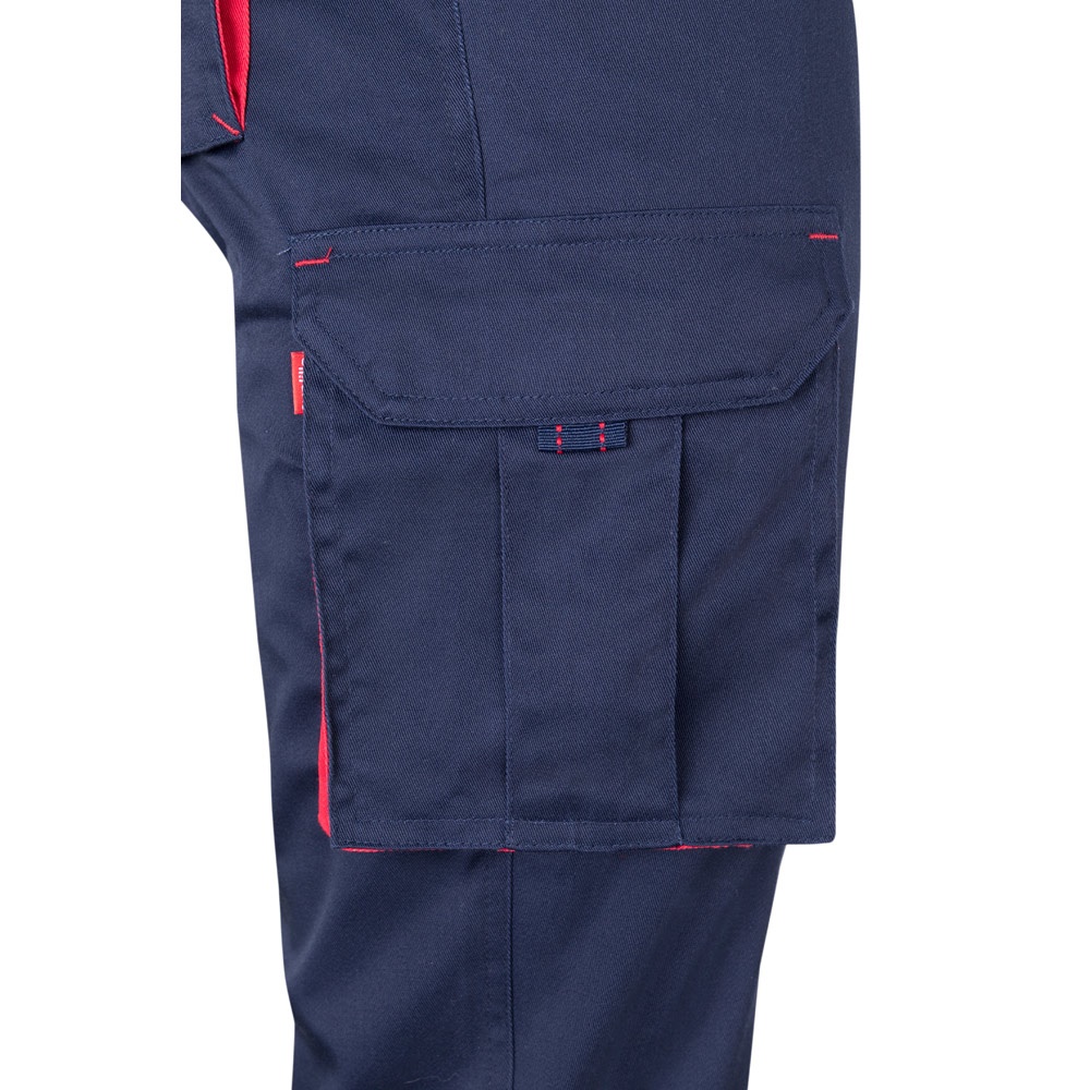VL FIDES. Pantalón elástico bicolor multibolsillos (240g/m²), en algodón (46%), EME (38%) y poliéster (16%)
