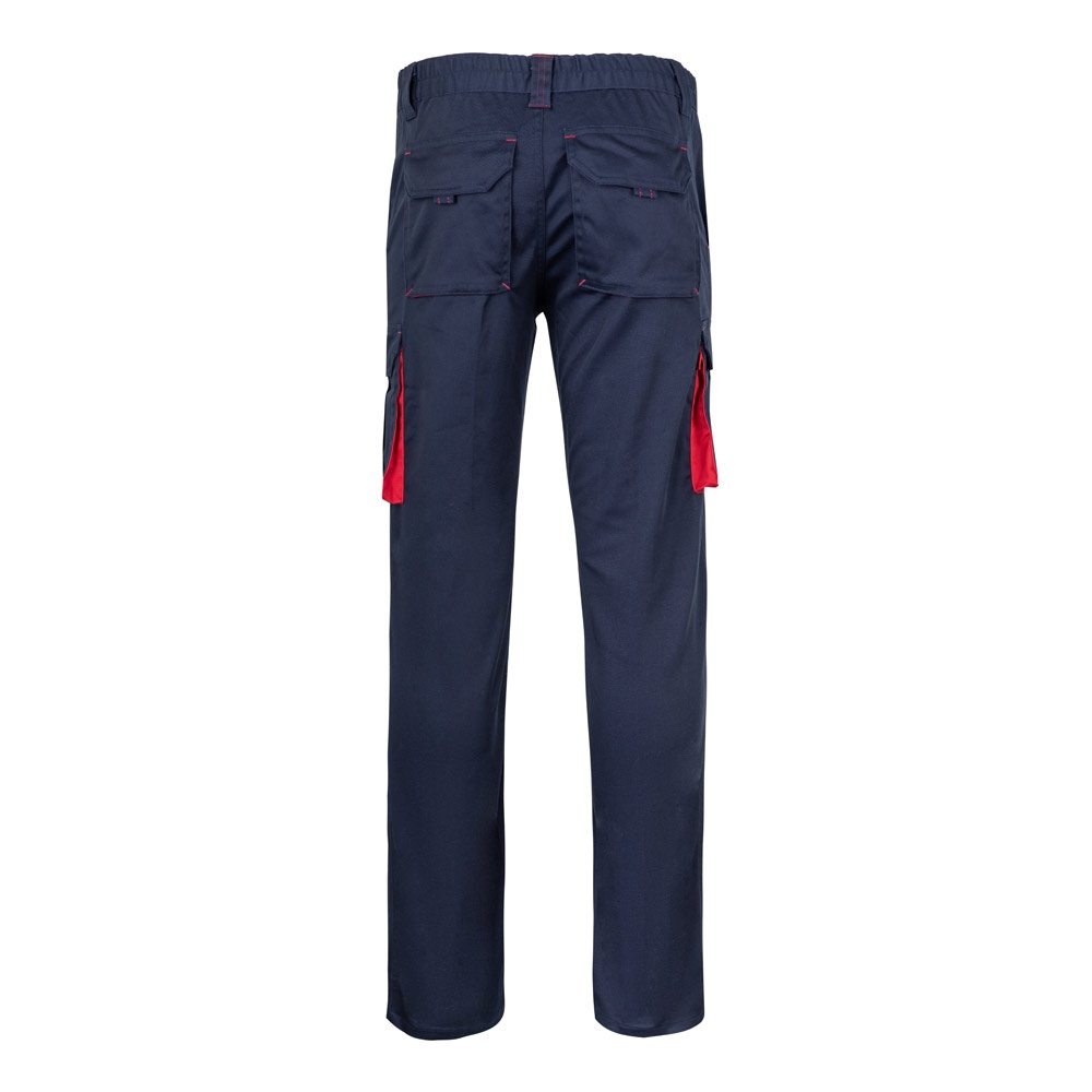 VL FIDES. Pantalón elástico bicolor multibolsillos (240g/m²), en algodón (46%), EME (38%) y poliéster (16%)