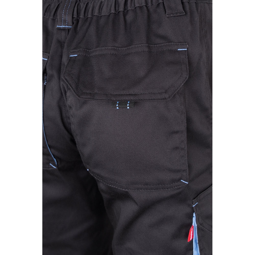 VL FIDES. Pantalón elástico bicolor multibolsillos (240g/m²), en algodón (46%), EME (38%) y poliéster (16%)