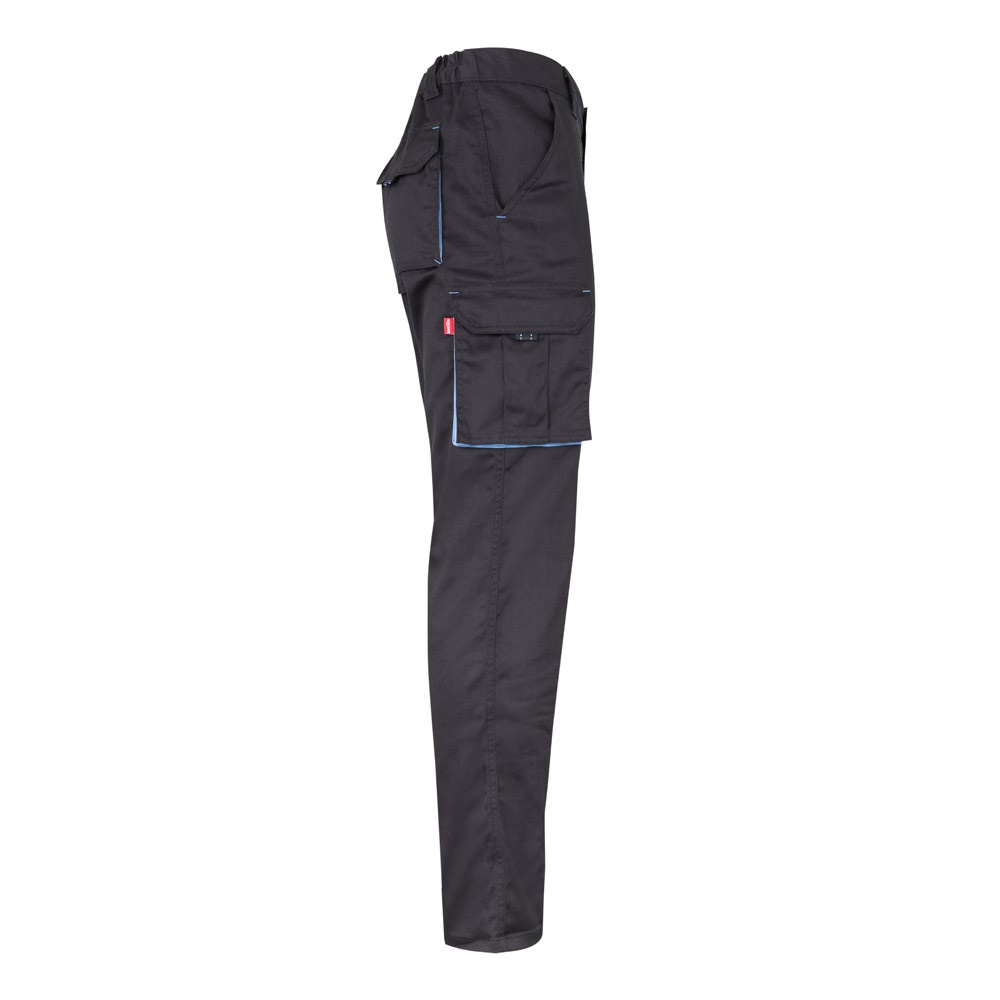 VL FIDES. Pantalón elástico bicolor multibolsillos (240g/m²), en algodón (46%), EME (38%) y poliéster (16%)