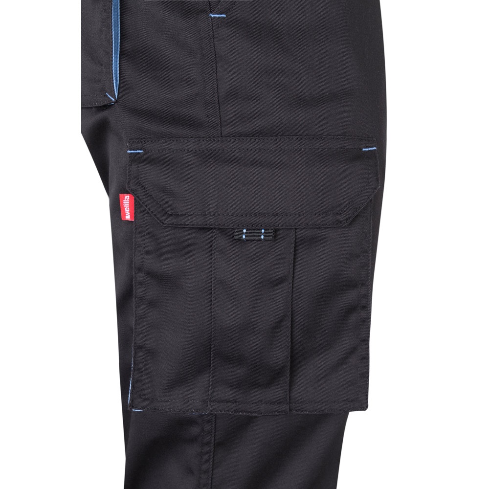 VL FIDES. Pantalón elástico bicolor multibolsillos (240g/m²), en algodón (46%), EME (38%) y poliéster (16%)