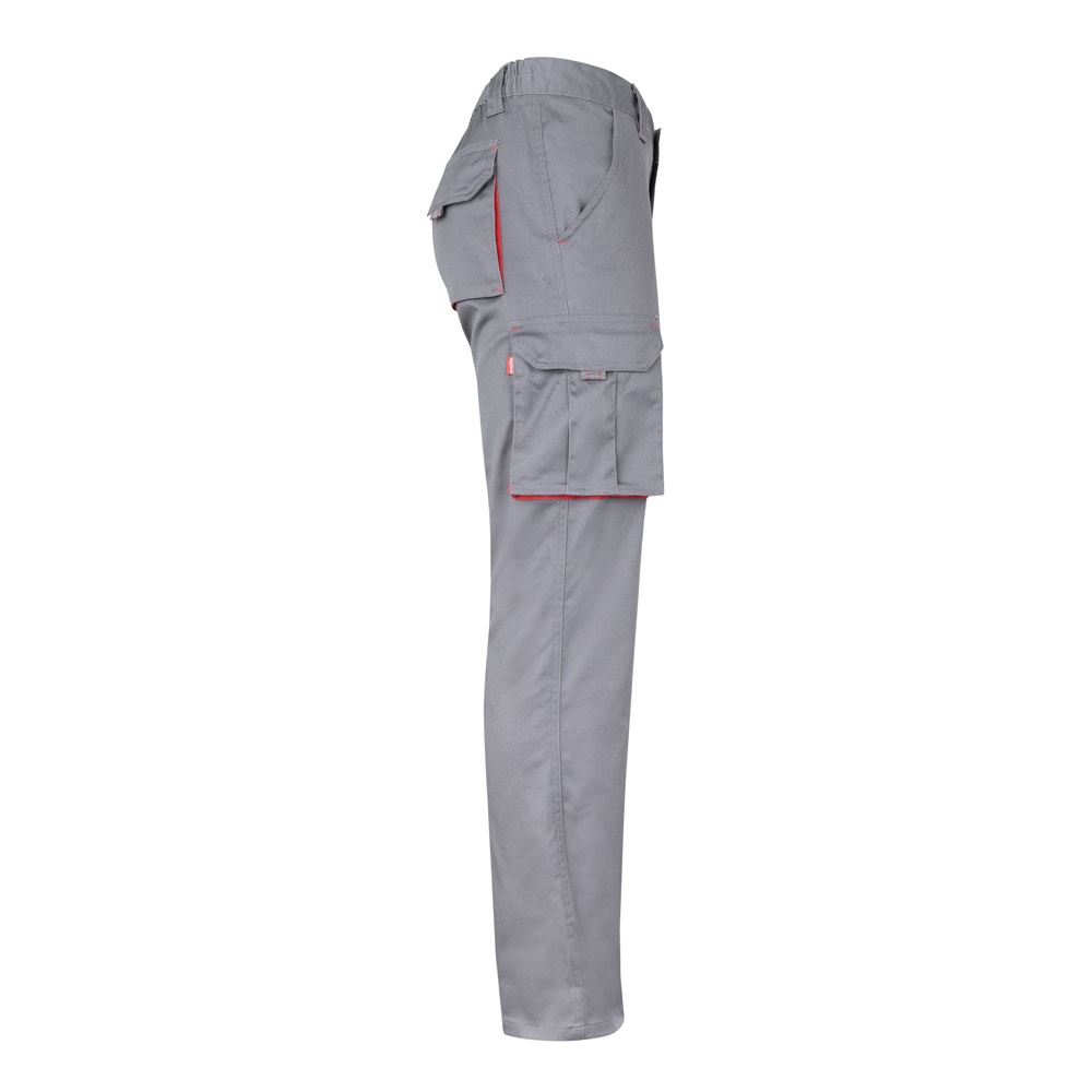 VL FIDES. Pantalón elástico bicolor multibolsillos (240g/m²), en algodón (46%), EME (38%) y poliéster (16%)