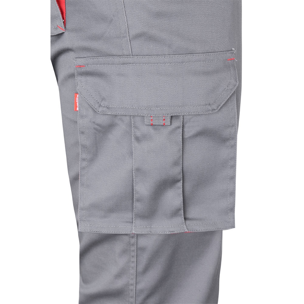 VL FIDES. Pantalón elástico bicolor multibolsillos (240g/m²), en algodón (46%), EME (38%) y poliéster (16%)