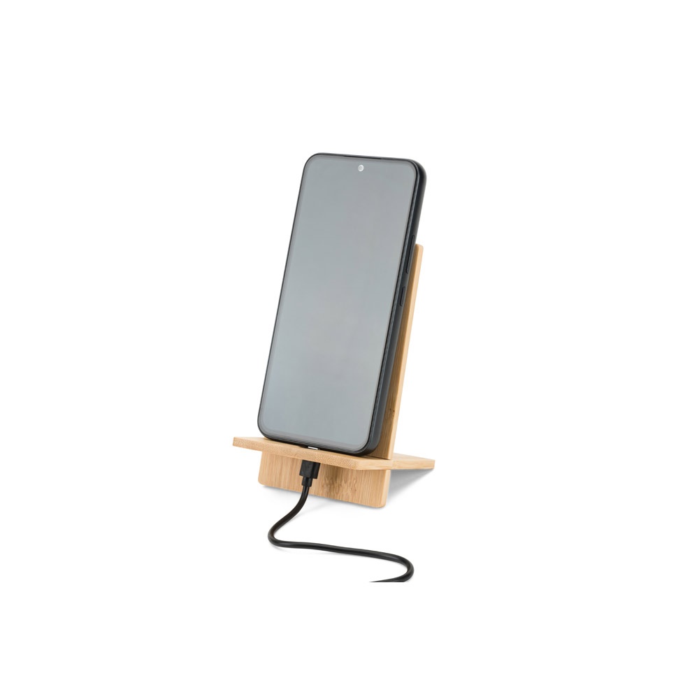 GALEN. Soporte para móvil de bambú, desmontable en dos partes