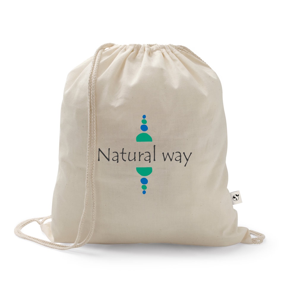 SALAMANCA. Bolsa tipo mochila de algodón reciclado (70%) y poliéster (30% rPET) (150 g/m²)