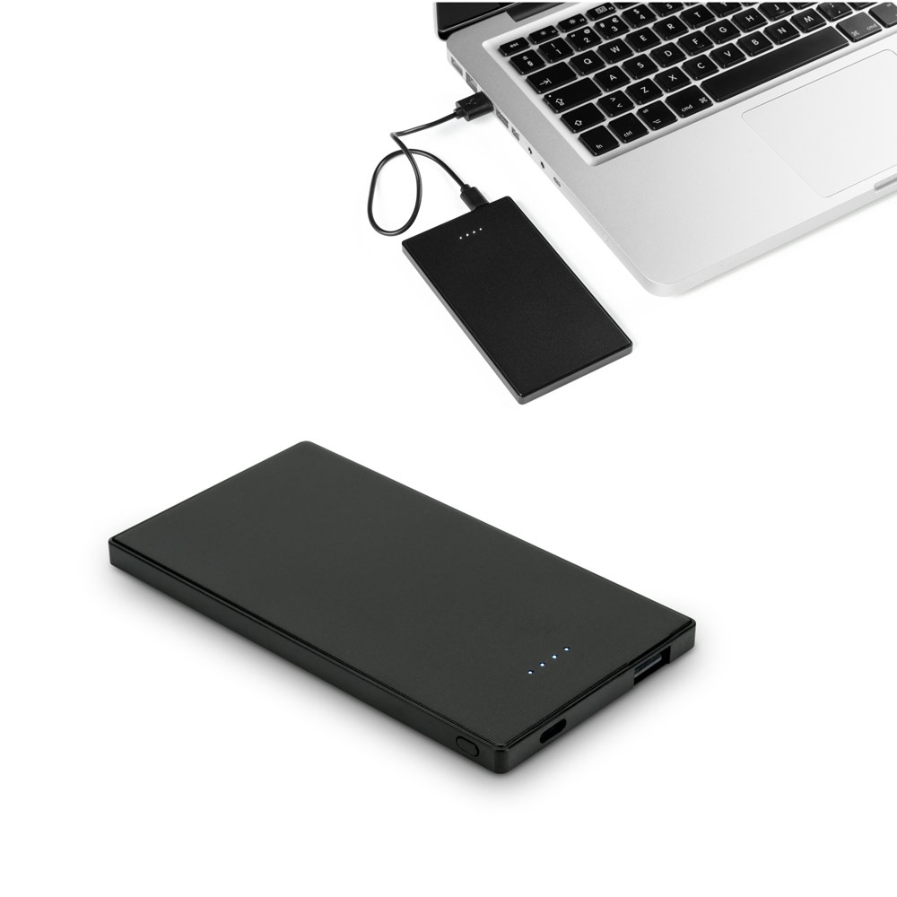 DENNING. Batería externa fina de acero inoxidable de 5000 mAh