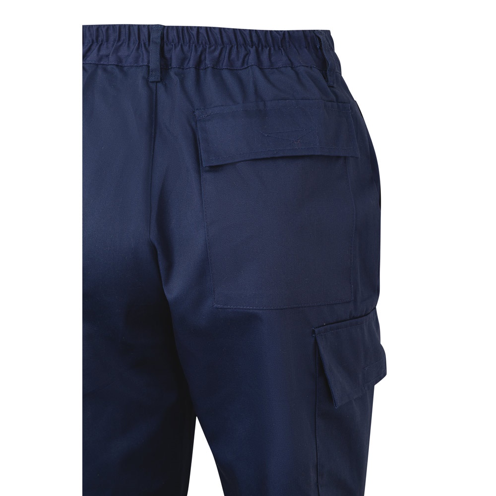 VL ARTEMIS. Pantalón bicolor, en sarga (190 g/m²), algodón (20 %) y poliéster (80 %). Pantalón multibolsillos elástico (240 g/m²), en algodón (46%), EME (38%) y poliéster (16%)