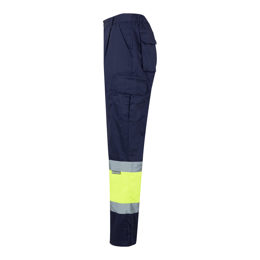 VL ATHENA. Pantalón de sarga bicolor (210 g/m²), forrado, multibolsillos, en algodón (20 %) y poliéster (80 %)