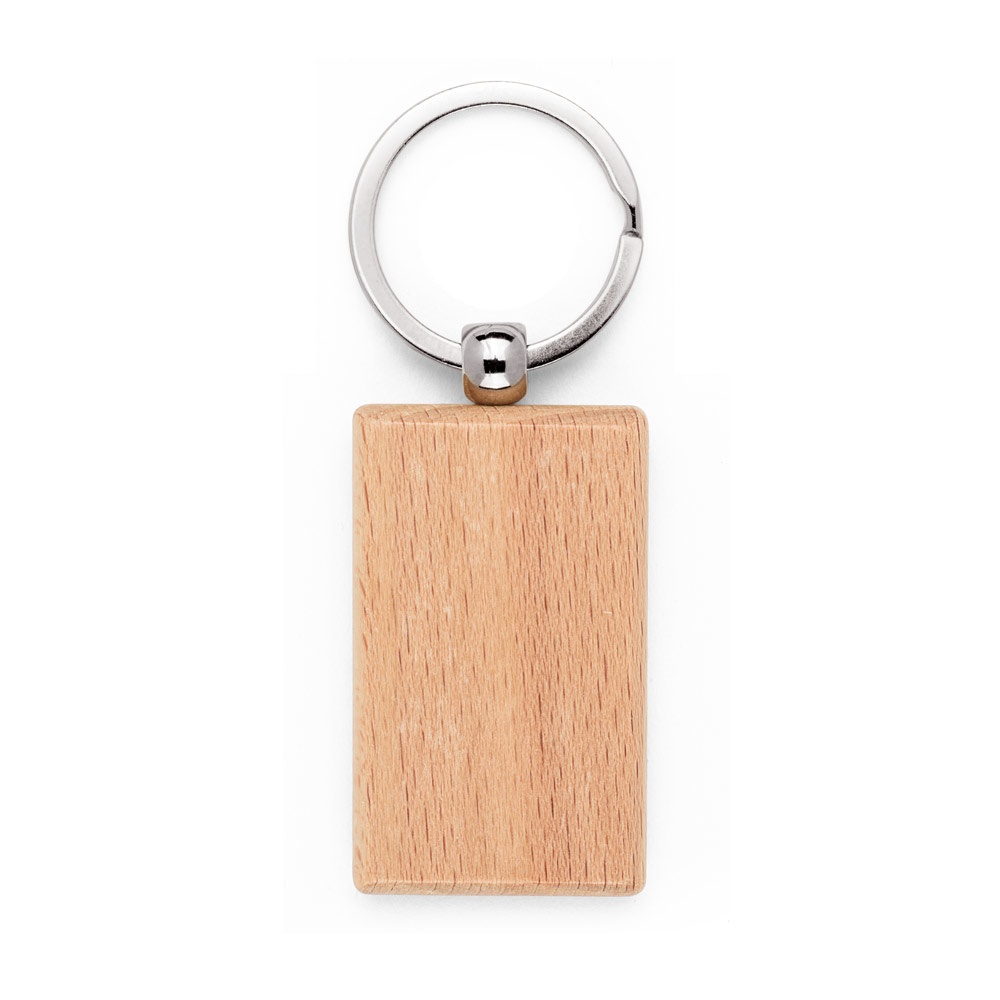 STEWIE. Llavero rectangular de madera de haya