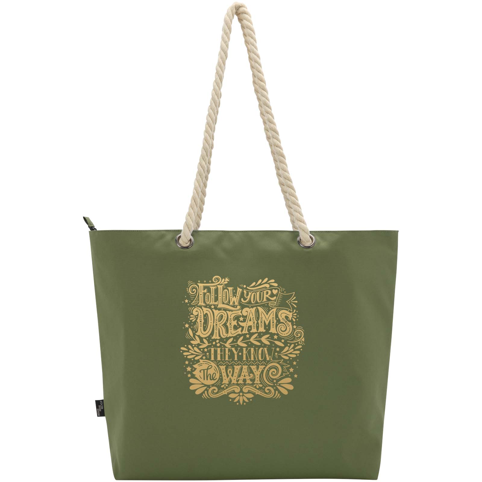 Bolsa de playa refrigeradora de material reciclado GRS con asas de cuerda Panama 23L