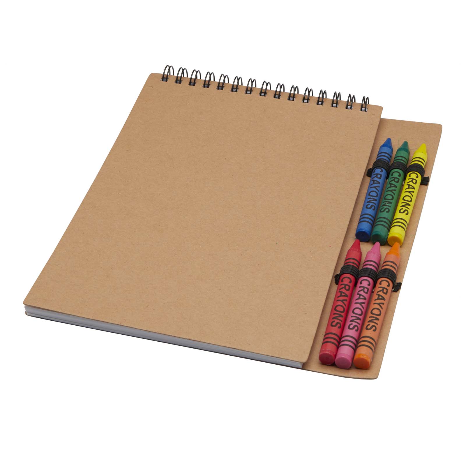 Libreta de tapa blanda A5 con espiral y set de ceras Doodle