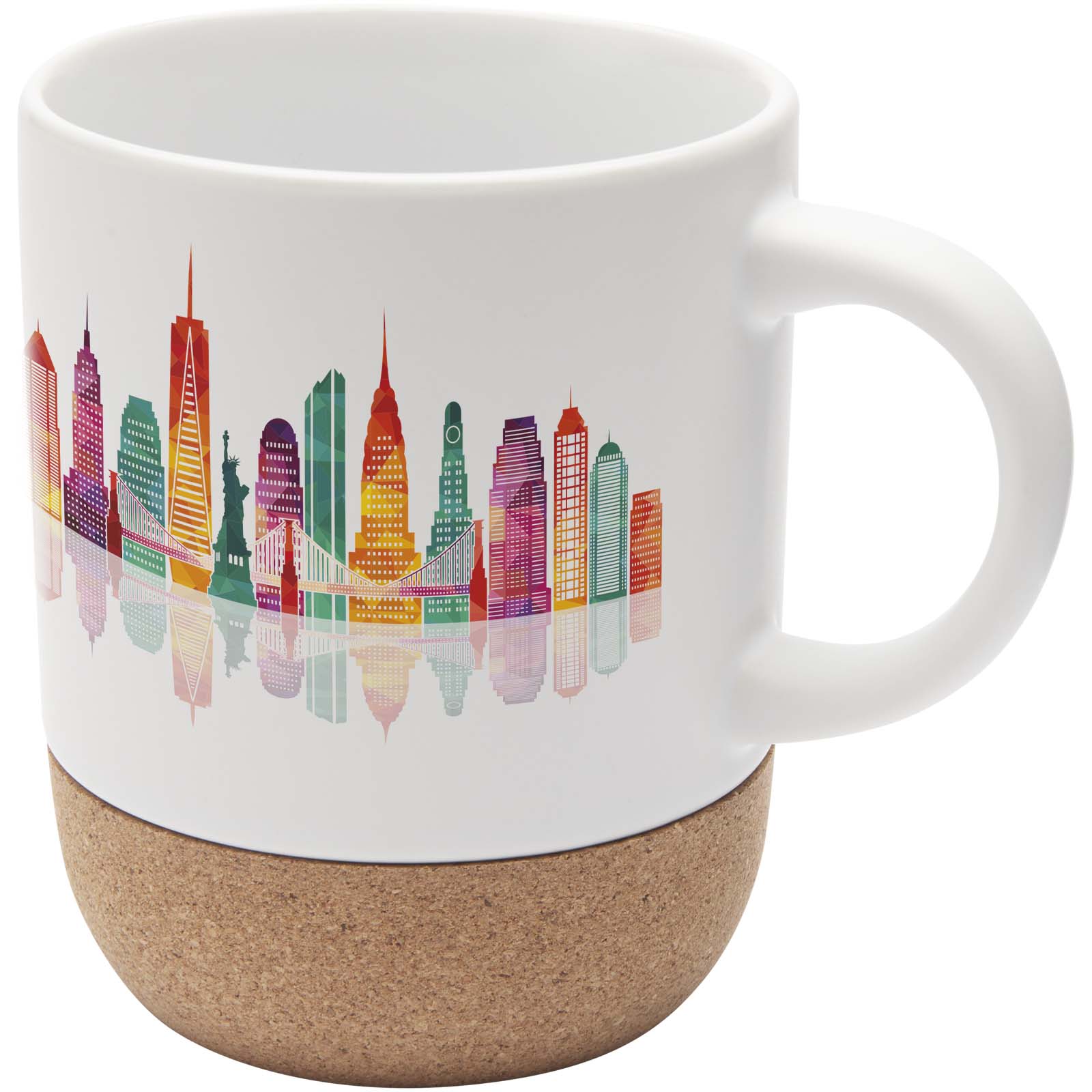 Taza de cerámica para sublimación de 300 ml con detalles de corcho Billie