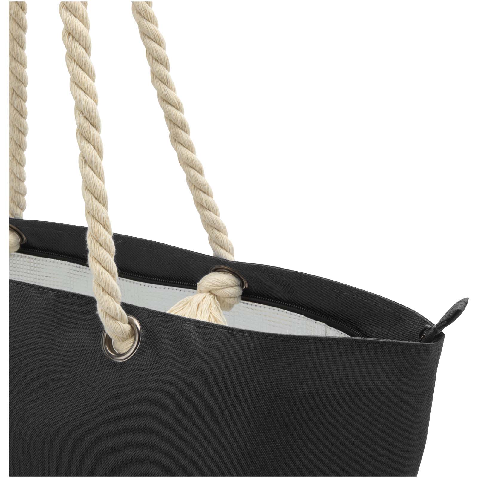 Bolsa de playa refrigeradora de material reciclado GRS con asas de cuerda Panama 23L