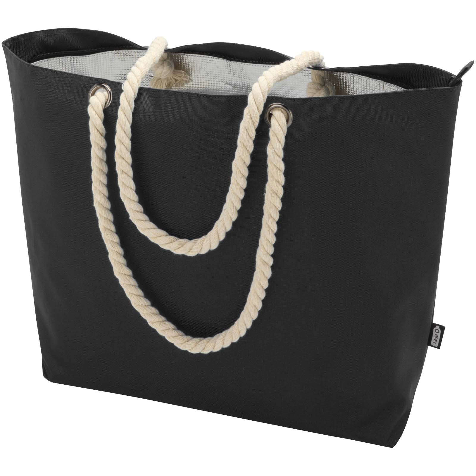 Bolsa de playa refrigeradora de material reciclado GRS con asas de cuerda Panama 23L