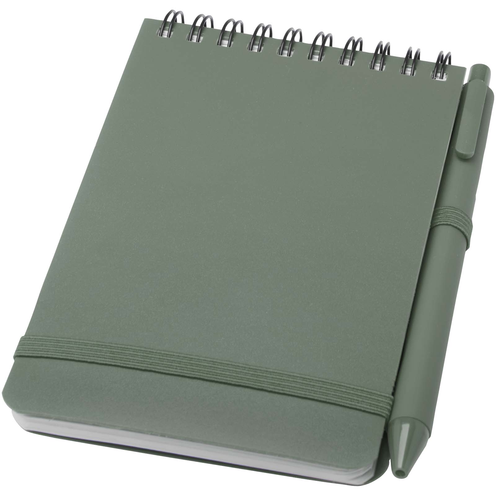 Libreta de tapa dura A6 de plástico procedente del océano con bolígrafo Thalaasa (tinta negra)