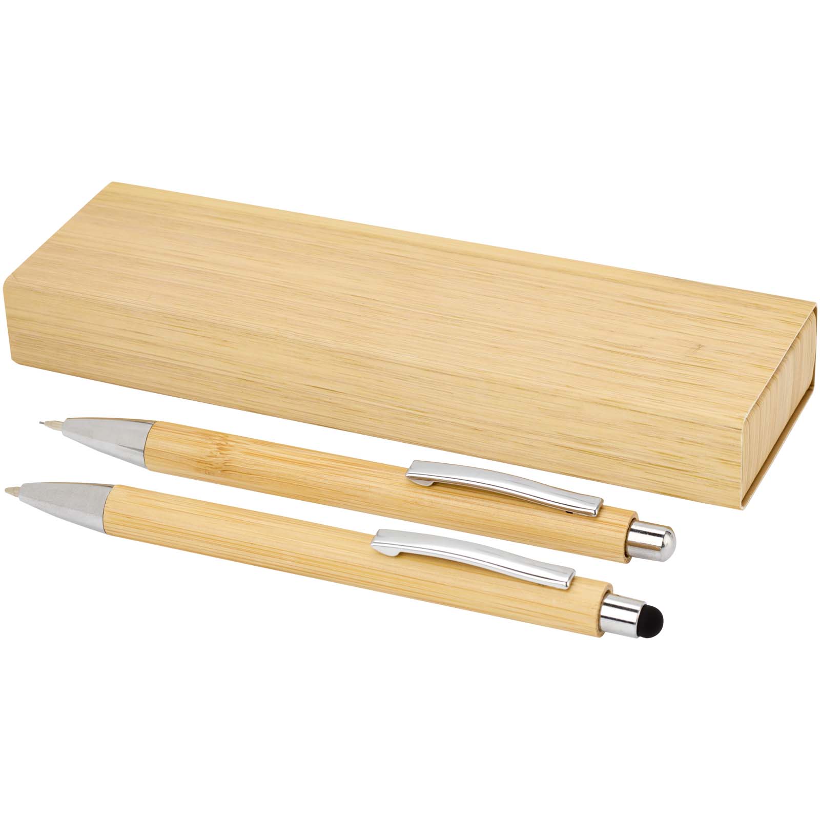 Set de bolígrafo y portaminas de bambú Oblys (tinta negra)