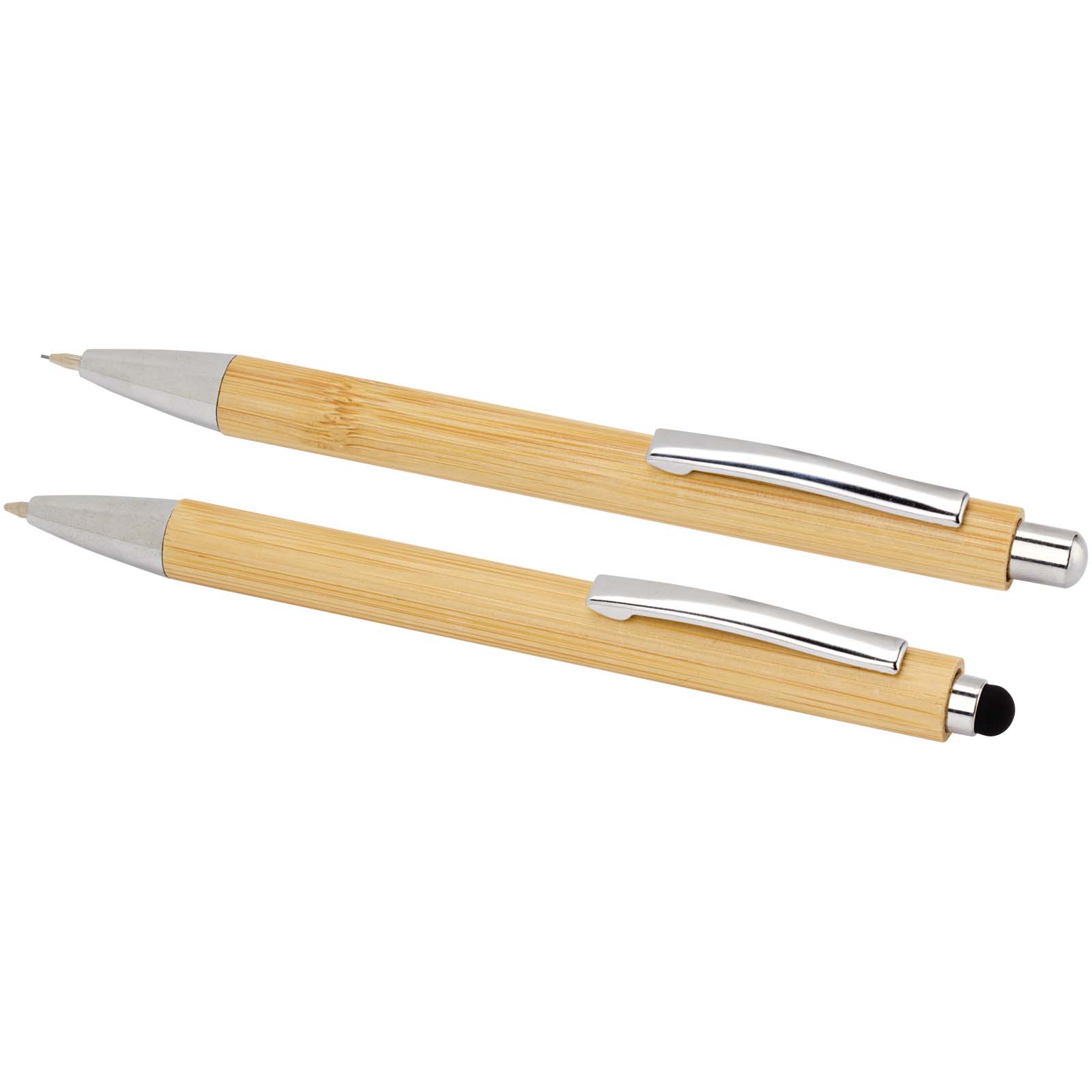 Set de bolígrafo y portaminas de bambú Oblys (tinta negra)