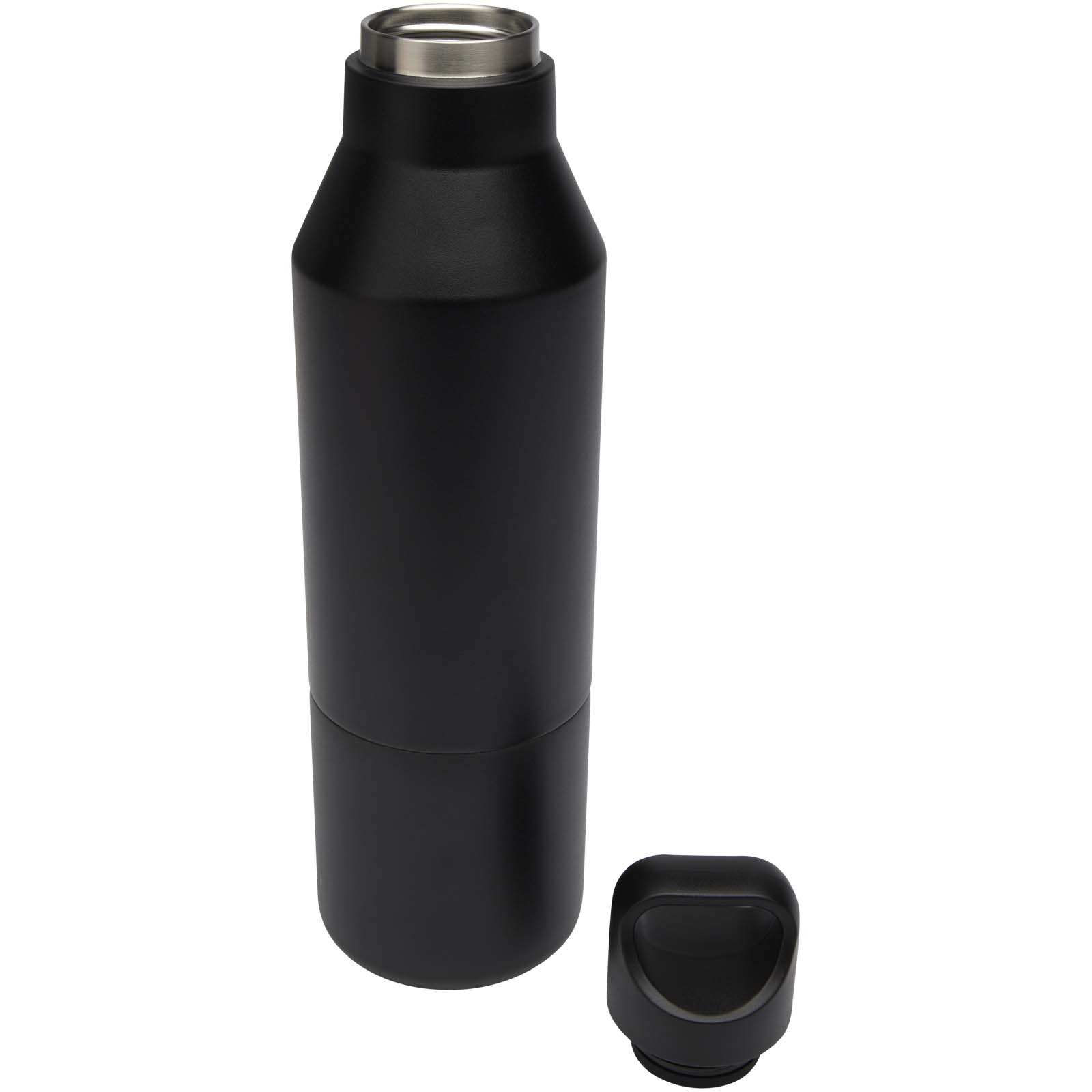 Botella isotérmica de acero inoxidable reciclado de 600 ml con certificado RCS y vaso de 300 ml Odessy